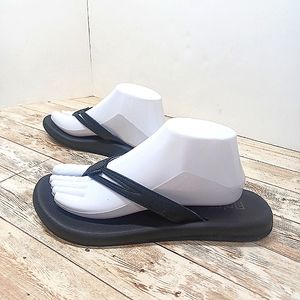 Flojos Black Flip Flop Sandals Slip On Thong Shoes Women's Size 9 Arch Support